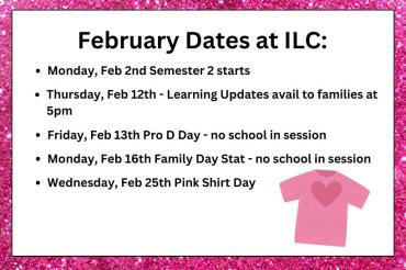 Important upcoming dates at ILC in February 